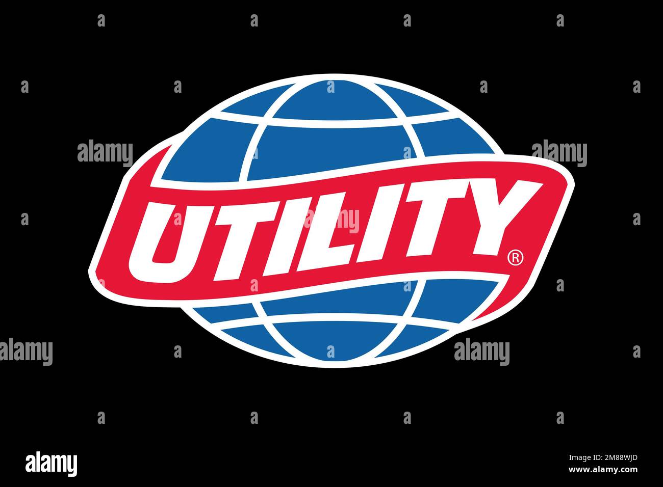 Utility Trailer Manufacturing Company, Logo, Black Background Stock