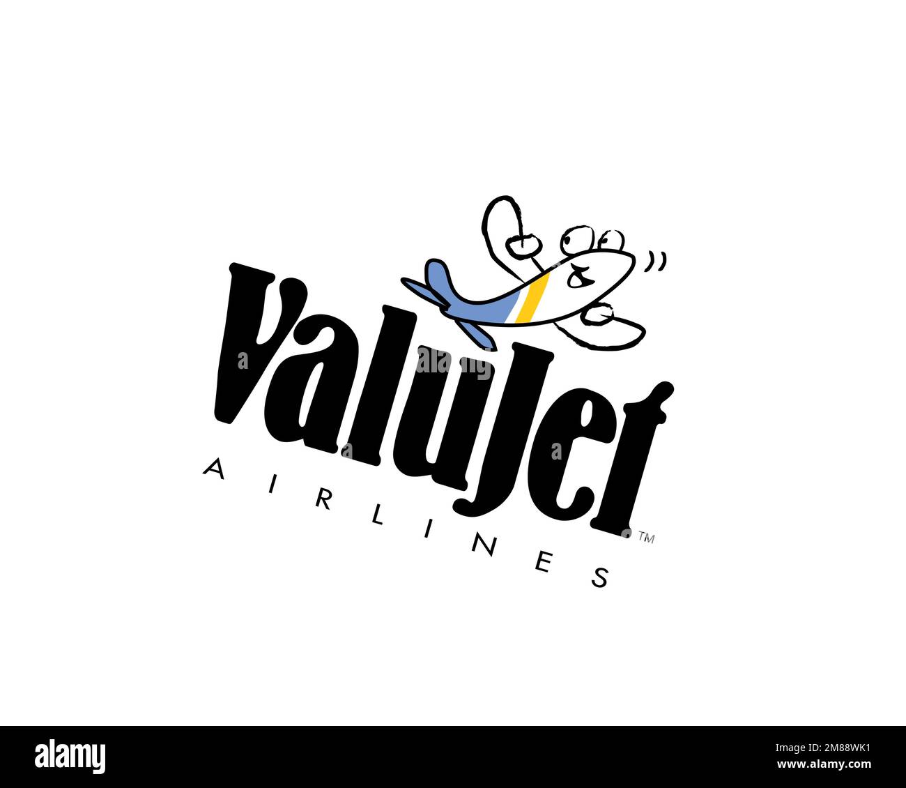 ValuJet Airline, Rotated Logo, White Background B Stock Photo