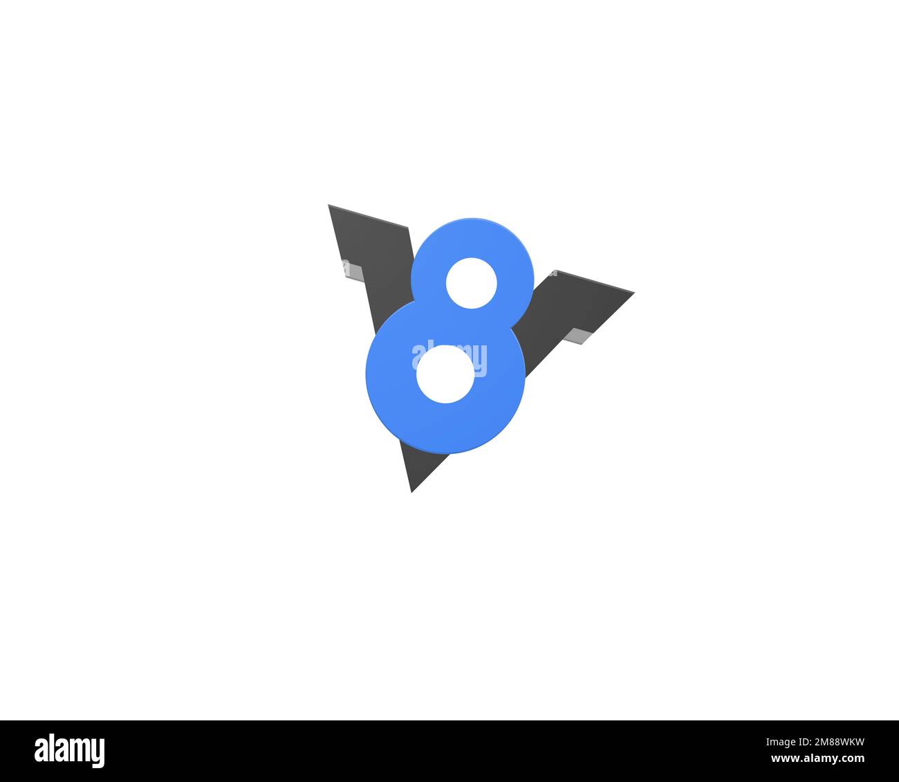 V8 JavaScript engine, rotated logo, white background B Stock Photo - Alamy