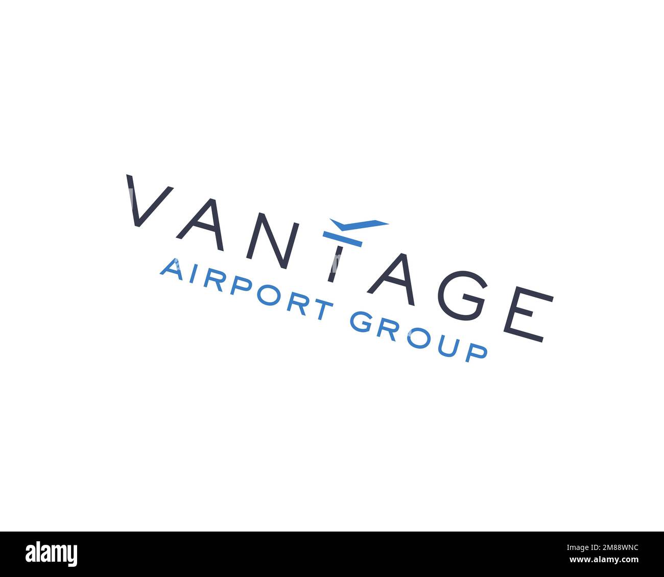 Vantage Airport Group, rotated logo, white background B Stock Photo - Alamy