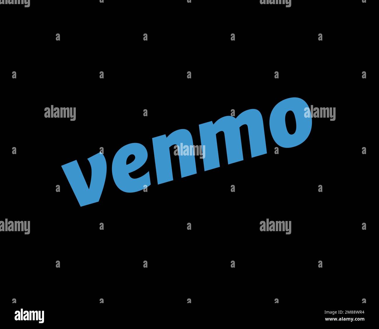 Venmo, rotated logo, black background Stock Photo - Alamy