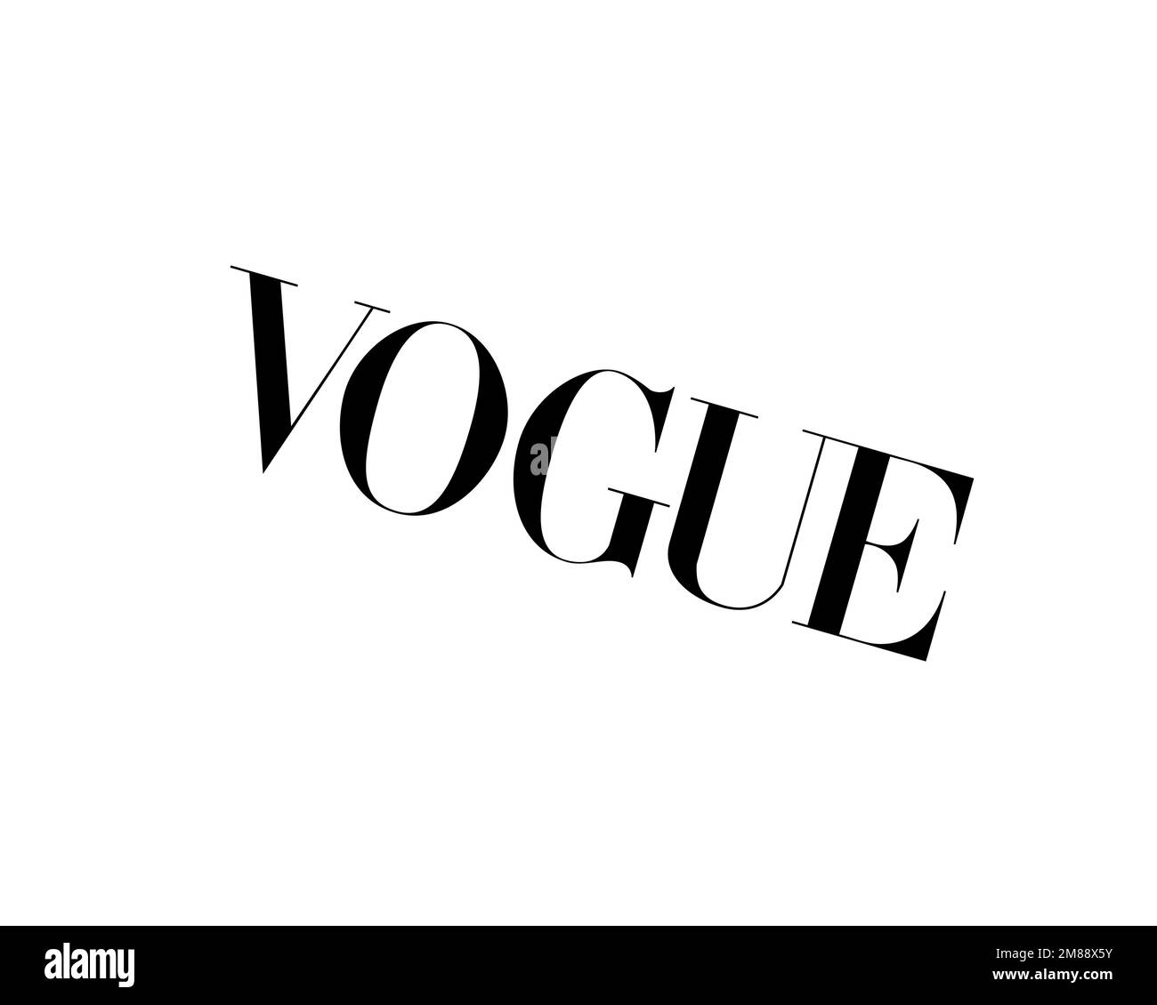 Vogue magazine, rotated logo, white background B Stock Photo Alamy