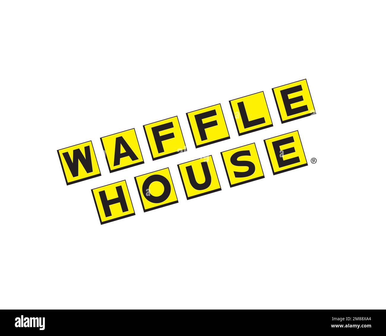 Waffle House, rotated logo, white background Stock Photo Alamy