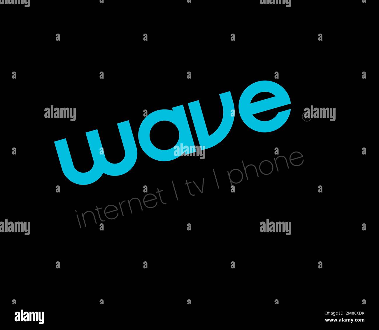 Wave Broadband, rotated logo, black background Stock Photo Alamy