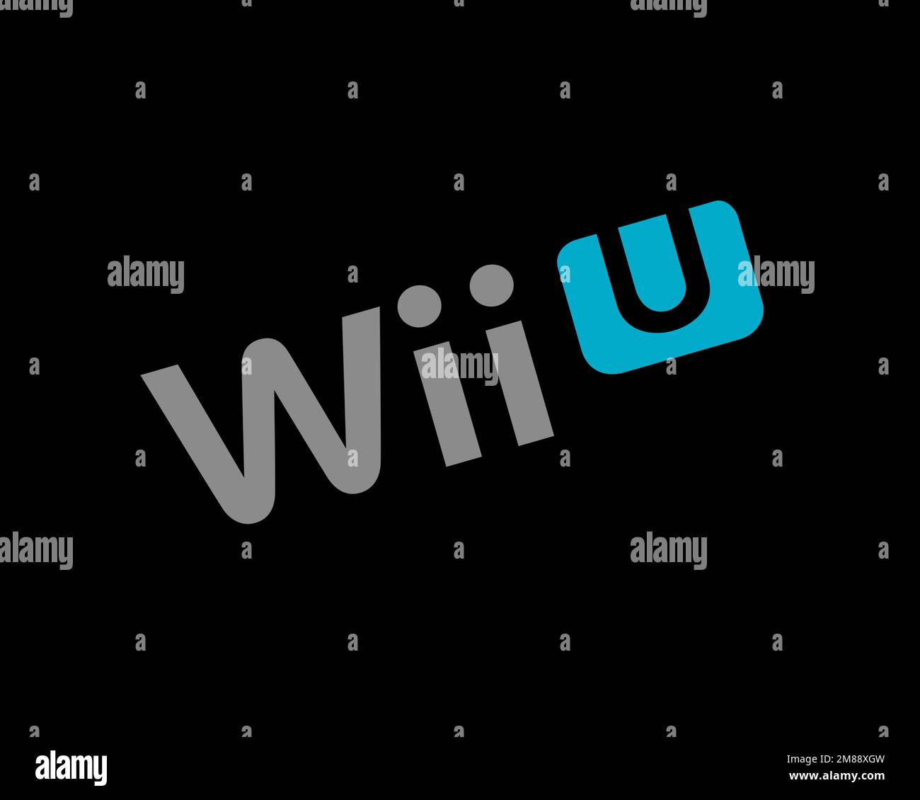 Wii U, rotated logo, black background Stock Photo - Alamy