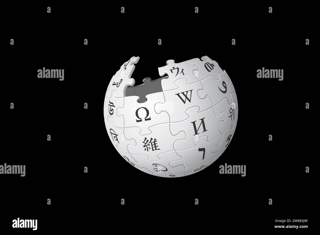 Wikipedia, Logo, Black background Stock Photo - Alamy