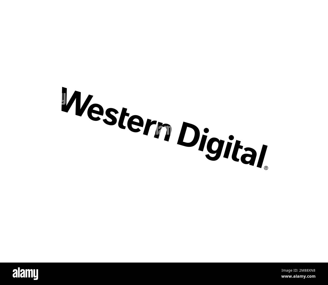 Western Digital, rotated logo, white background B Stock Photo