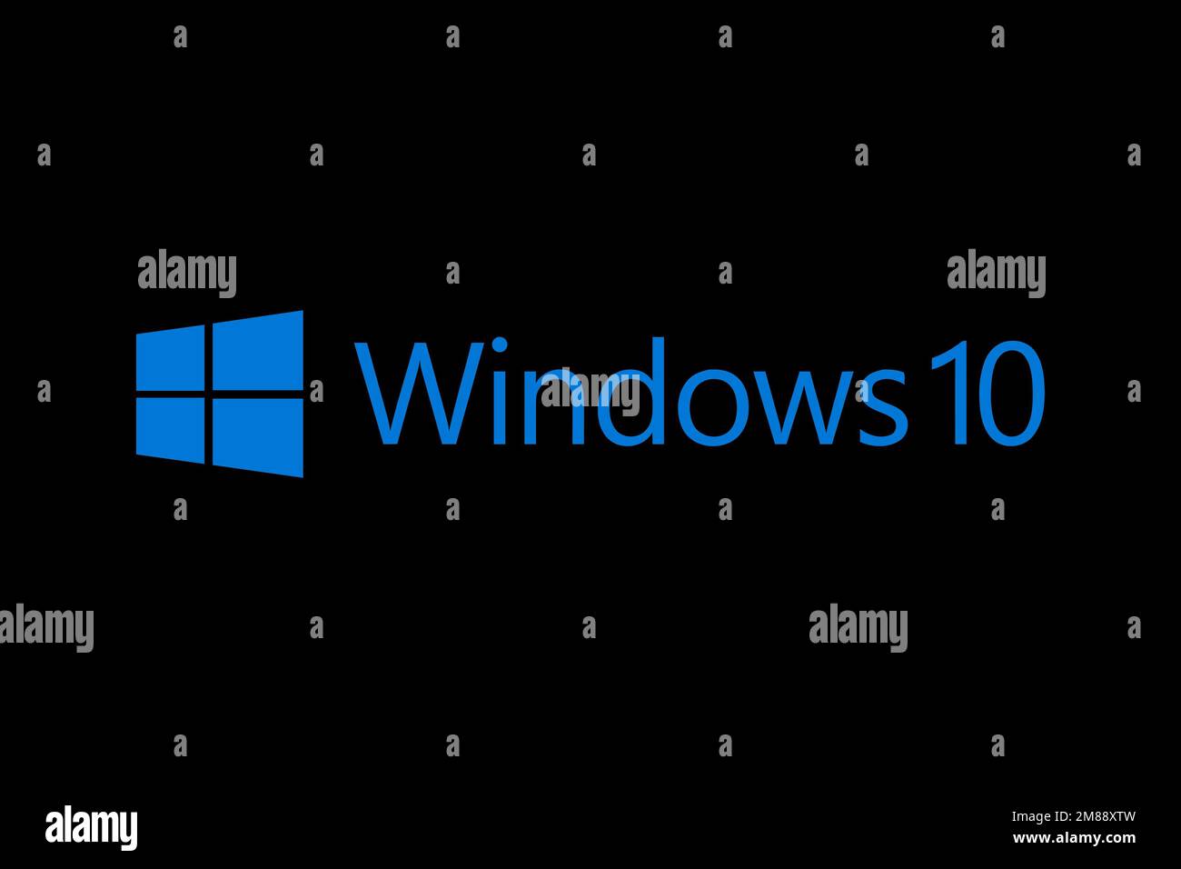 Windows 10, Logo, Black background Stock Photo - Alamy