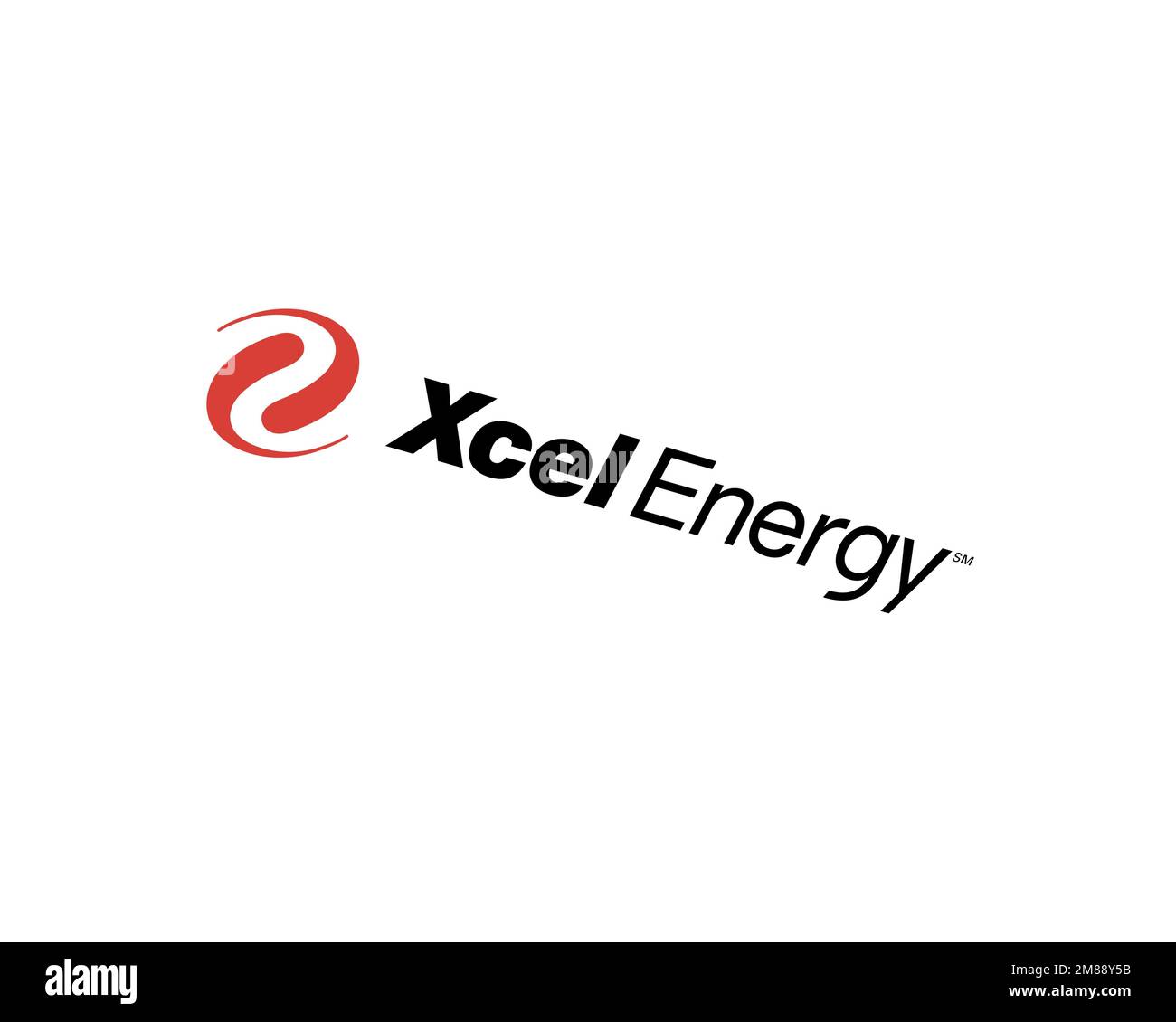 Xcel Energy, rotated logo, white background B Stock Photo Alamy