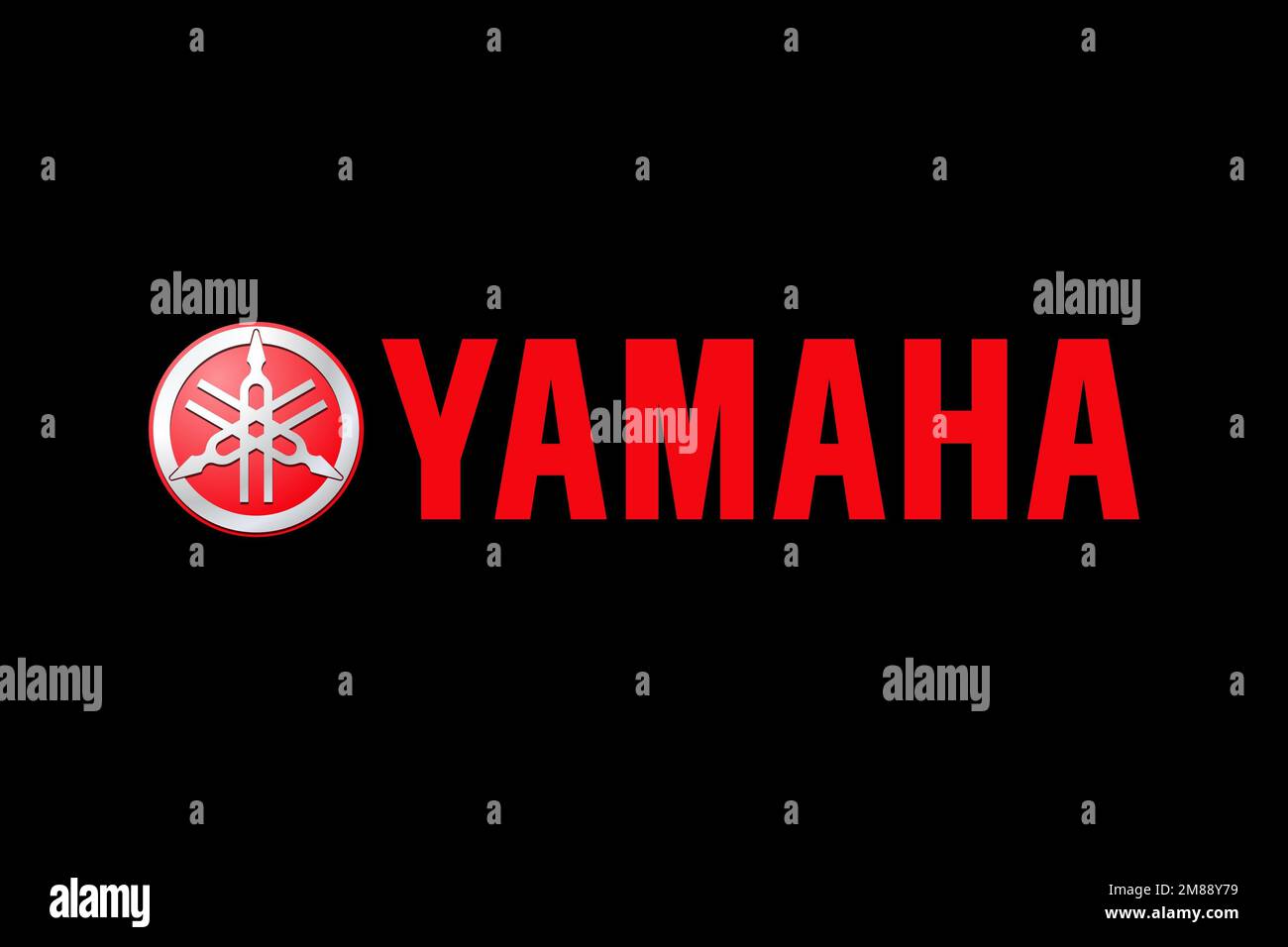 Yamaha Motor Company, Logo, Black background Stock Photo Alamy