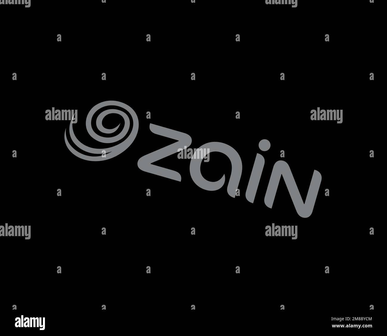 Zain Group, rotated logo, black background B Stock Photo Alamy