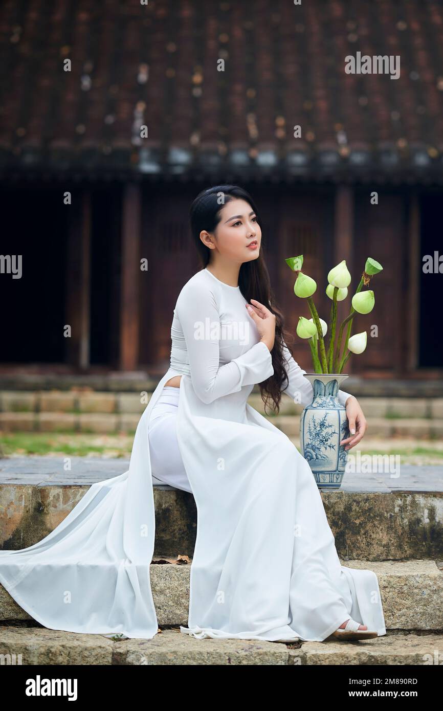 Beautiful vietnamese ao dai dresses hi-res stock photography and