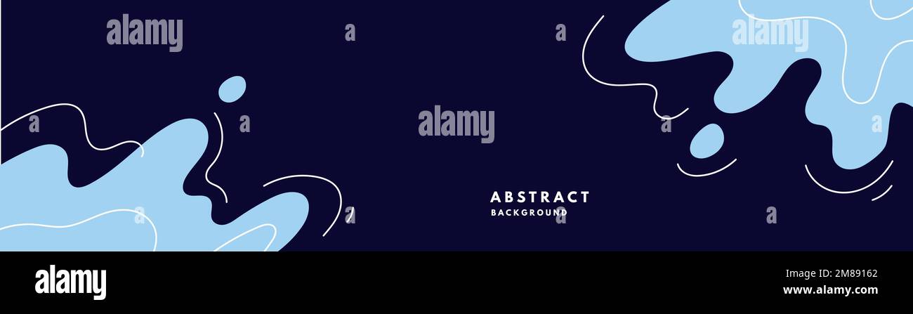 Modern blue bubble or amoeba background . Abstract splashing, wave pattern,sparse liquid blob. Vector illustration Stock Vector