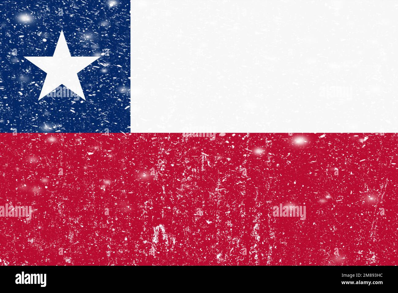New concept Chile flag White messy wall stucco texture background