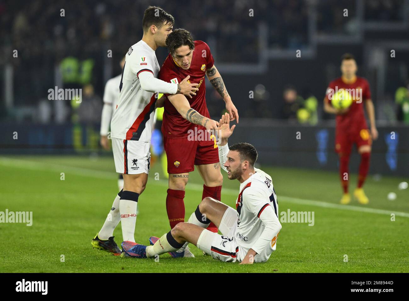 Paulo Dybala of A.S. Roma and Kevin Johannes Willem Strootman of Genoa CFC  during the Coppa Italia eighth-final between A.S. Roma vs Genoa C.F.C on Ja  Stock Photo - Alamy