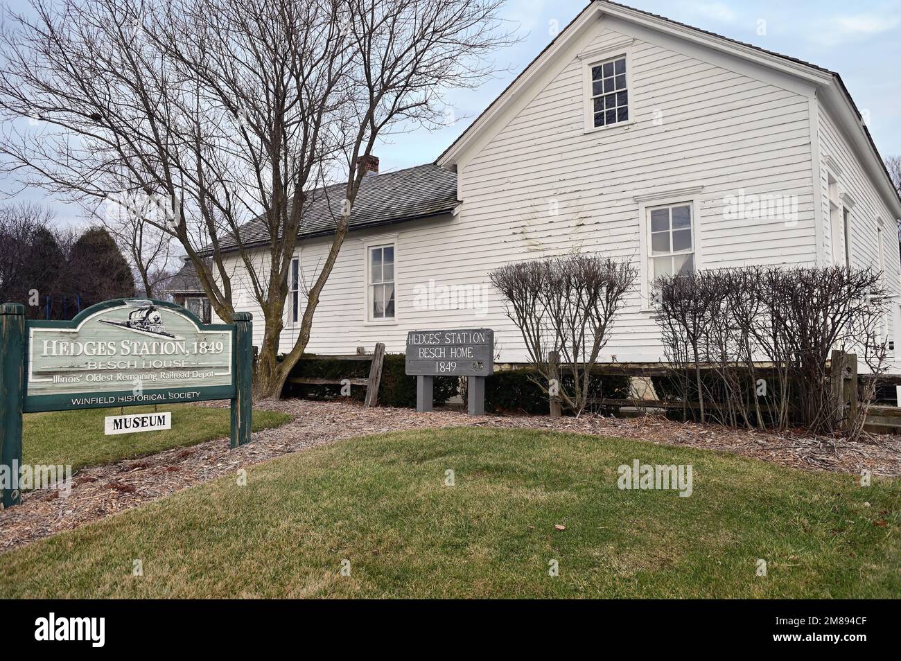 Winfield, Illinois, USA. The Hedges Station Museum is the oldest