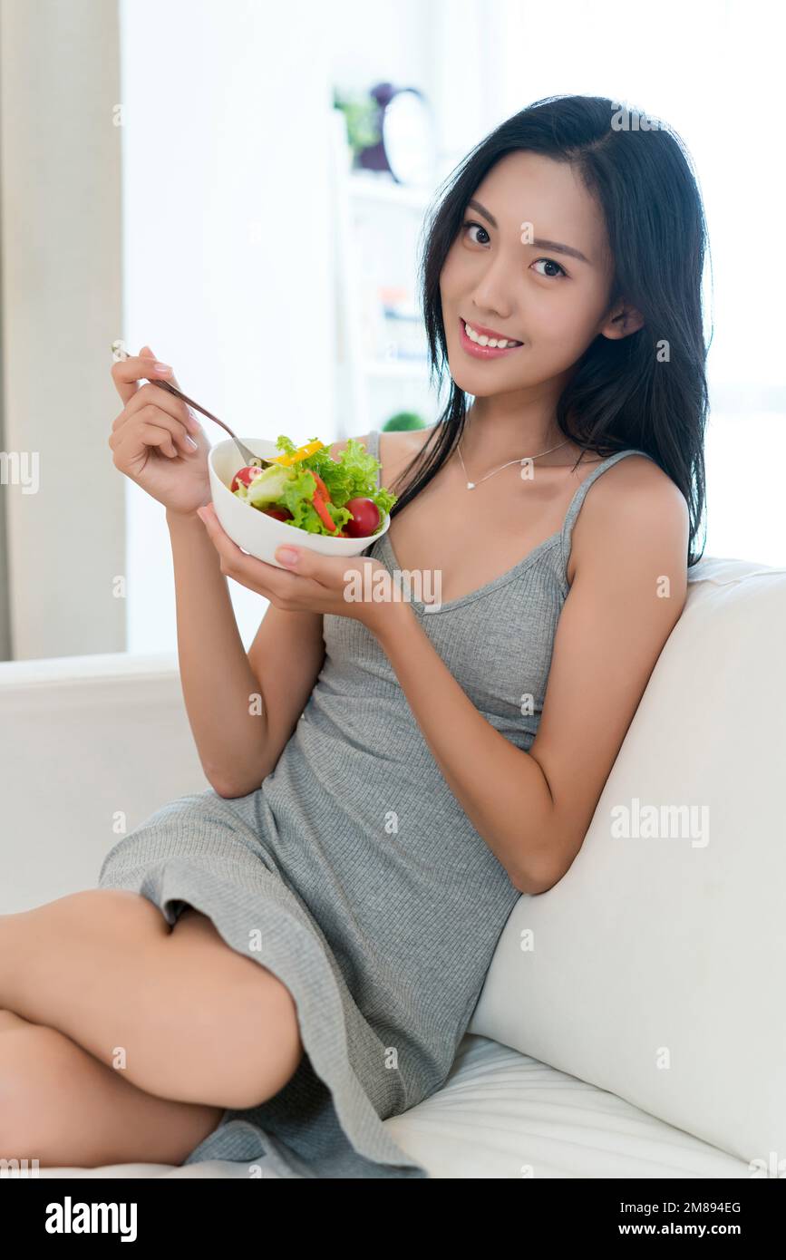 A young girl's leisure life Stock Photo