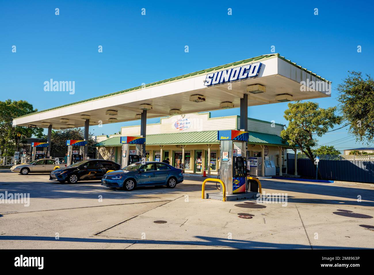Davie, FL, USA January 12, 2023 Photo of the historic Sunoco gas station Davie Florida Stock