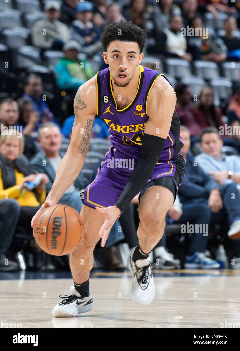 Los Angeles Lakers guard Scotty Pippen Jr. (14) in the second half of an  NBA basketball game Monday, Jan. 9, 2023, in Denver. (AP Photo/David  Zalubowski Stock Photo - Alamy