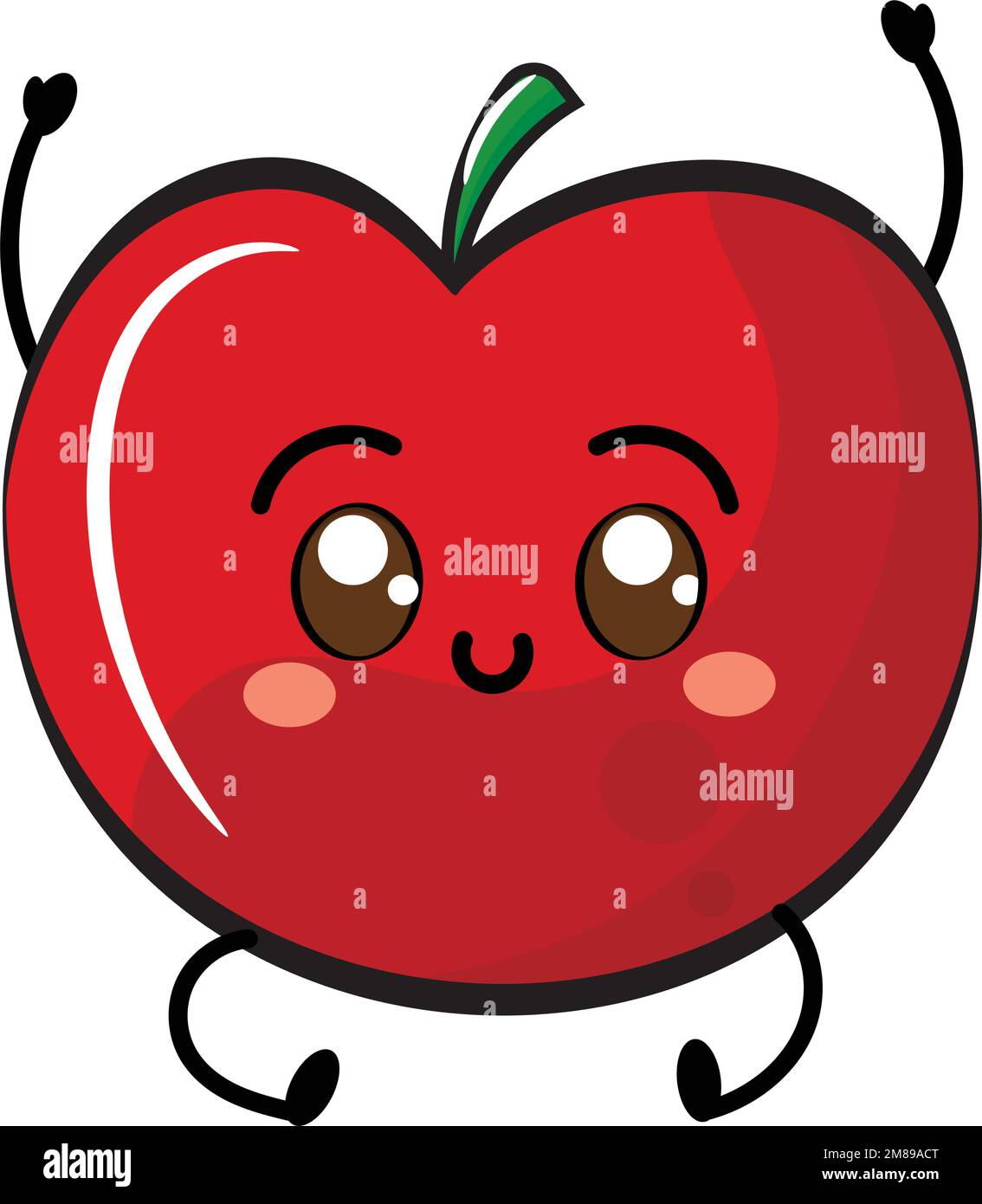 Isolated happy apple fruit cartoon character Vector Stock Vector Image