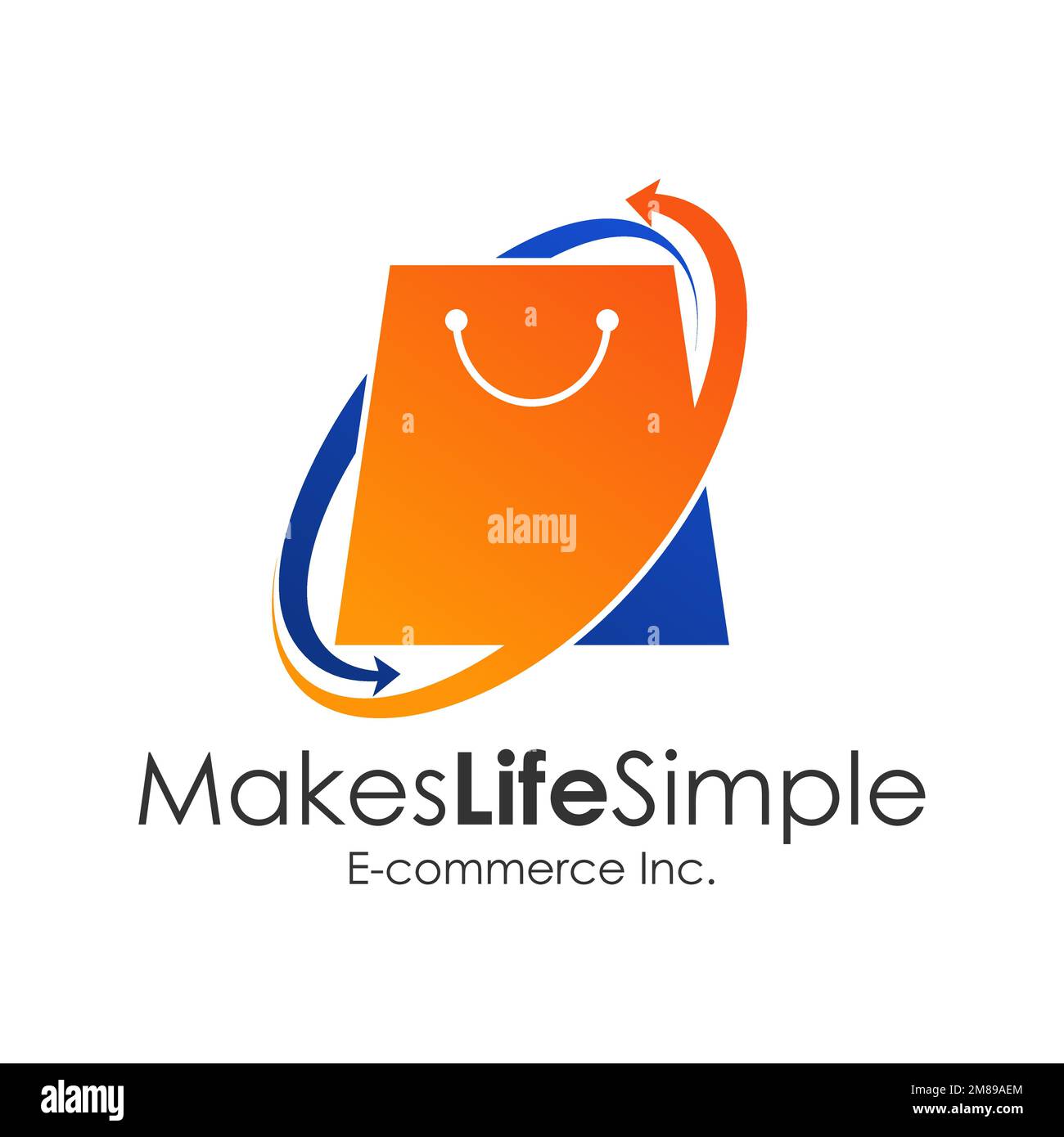 Simple shopping bag with recycle arrow image graphic icon logo design abstract concept vector stock. an E-Commerce company identity or shop Stock Vector