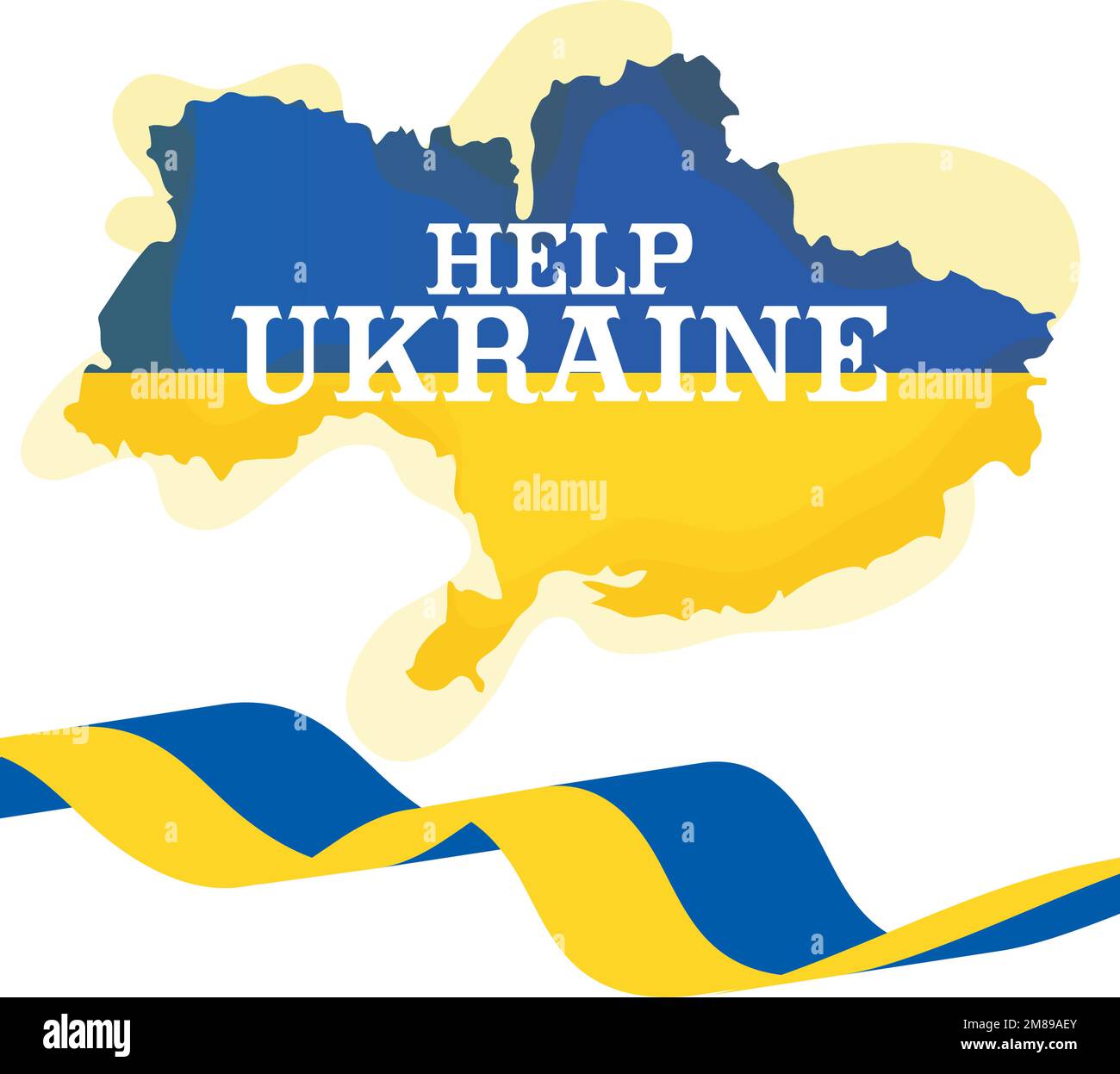 Isolated ukraine map with flag Help Ukraine concept Vector Stock Vector