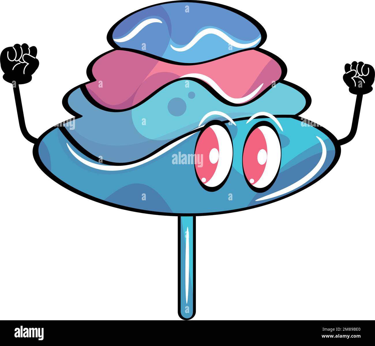 Isolated cute cotton candy cartoon character Vector Stock Vector Image ...