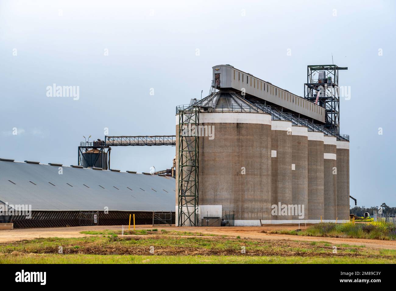The Graincorp silos and grain bunker at Nevertire in central western