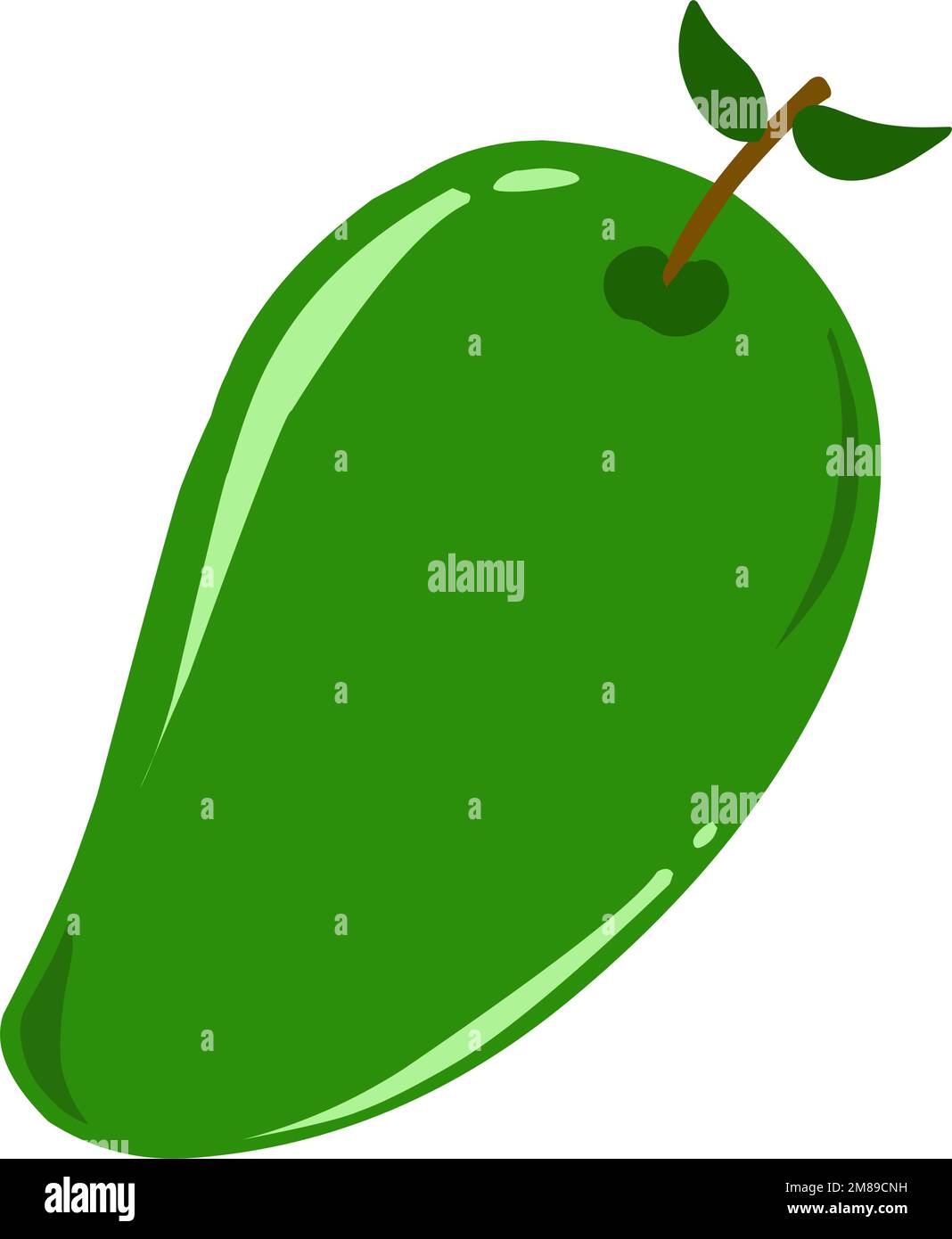 The cartoon mango fruit design is suitable for logos, icons, stickers