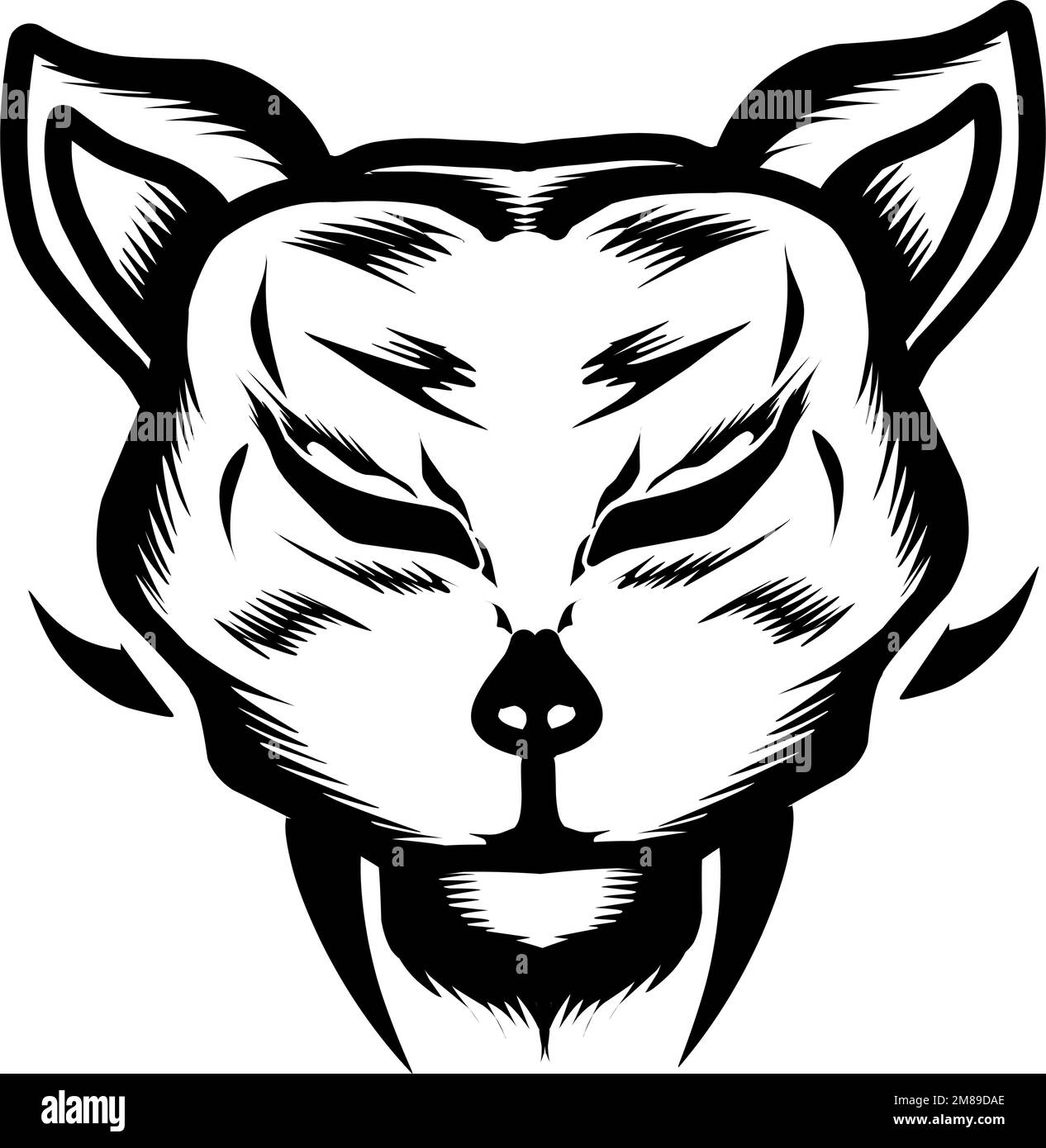 Fanged wolf is suitable for logos, icons, stickers and more Stock Vector