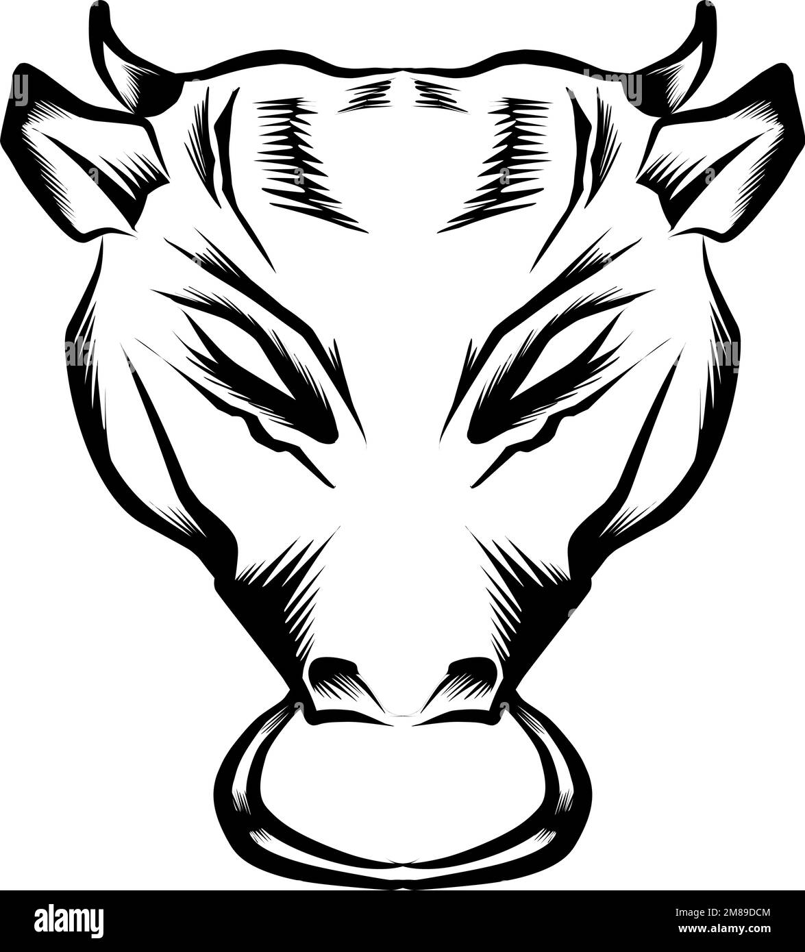 A buffalo head design. Wild Animals. Easy editable. Perfect for logos