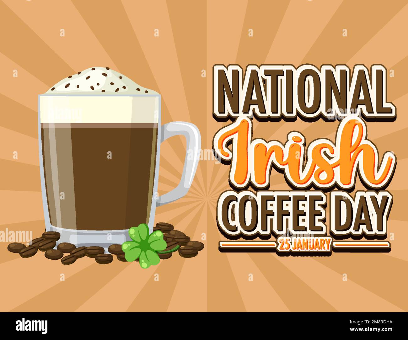 National Irish coffee day banner design illustration Stock Vector Image