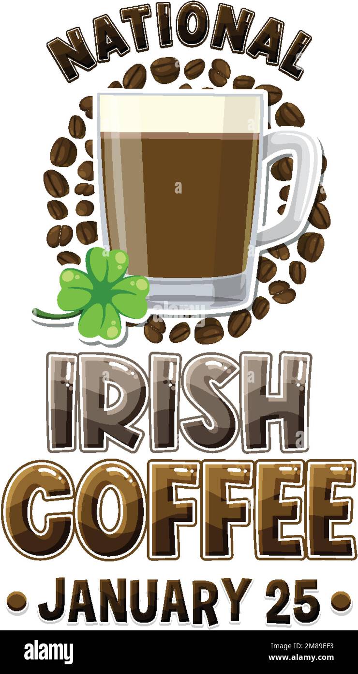 National Irish coffee day banner design illustration Stock Vector Image