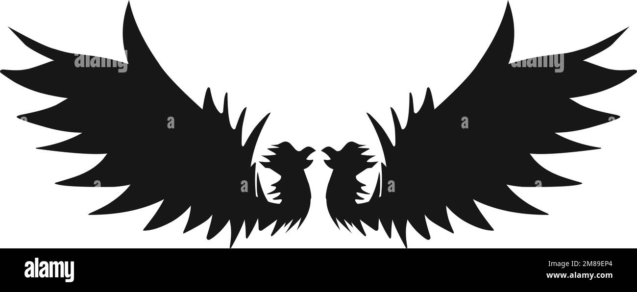 Design graphic of wing icon. Perfect for tattoo, banner, stickers ...