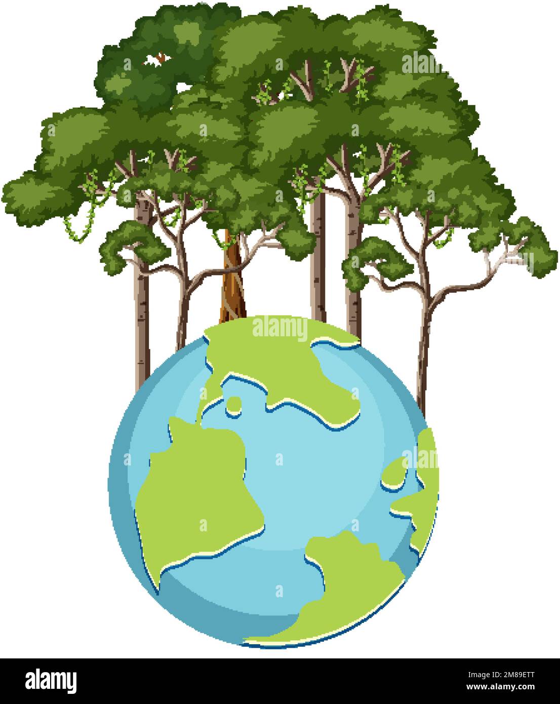 Tree forest on globe vector illustration Stock Vector Image & Art - Alamy