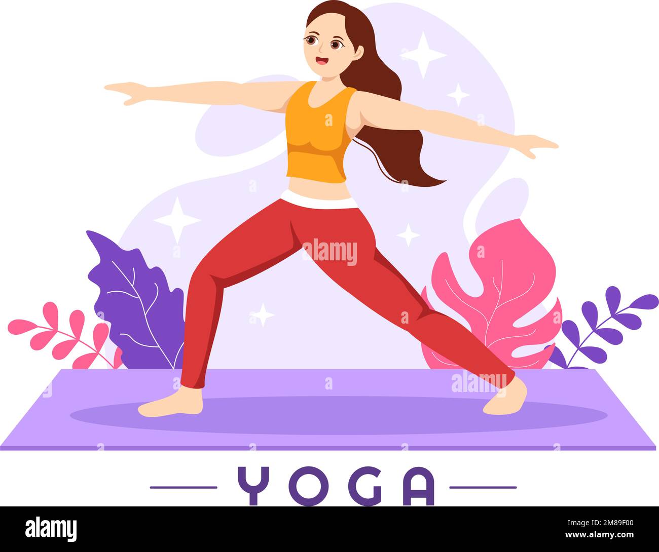 Yoga and Meditation Practices Illustration with Health Benefits of the Body for Web Banner or Landing Page in Flat Cartoon Hand Drawn Templates Stock Vector