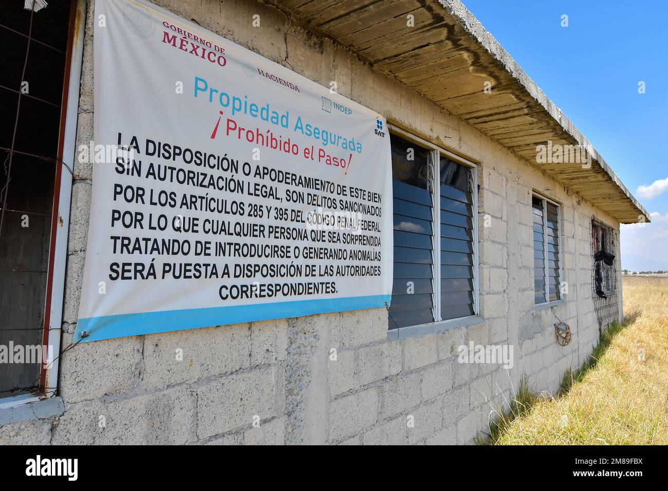 Non Exclusive: January 12 in Almoloya de Juárez, Mexico : Aspects of the house that Joaquín Guzmán Loera 'El Chapo' used almost 8 years ago to escape Stock Photo