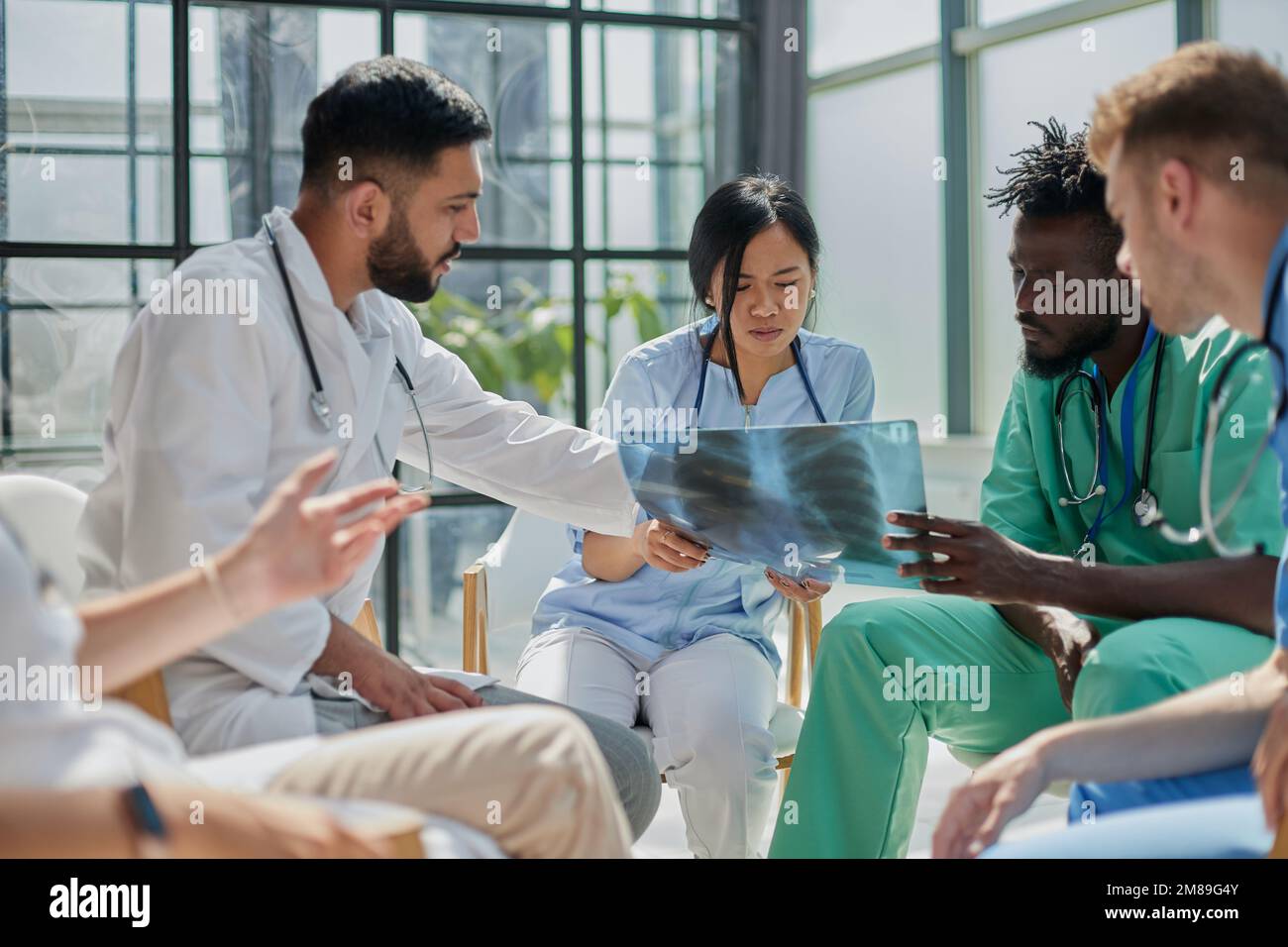 Group of Doctors and nurses Concept Teamwork in hospital for success work and trust in team Stock Photo