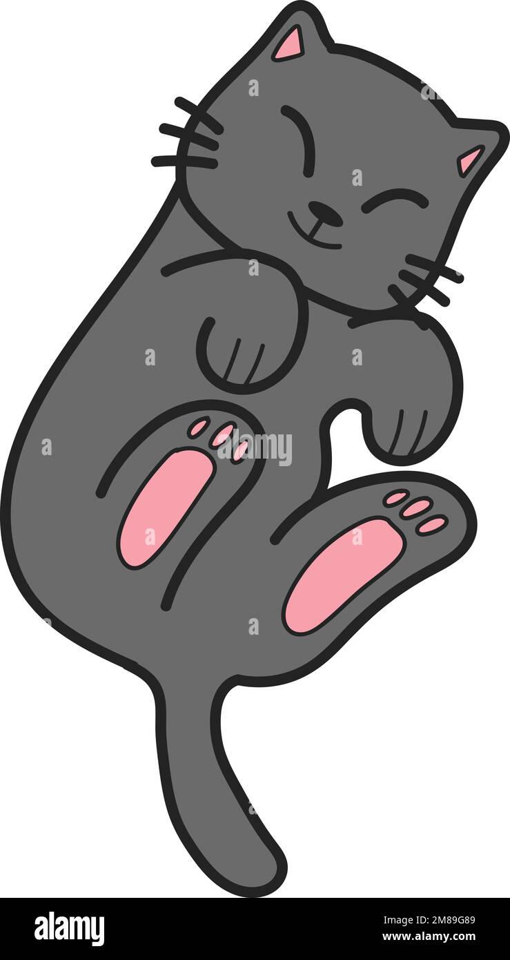 Cat lying on back Stock Vector Images - Alamy