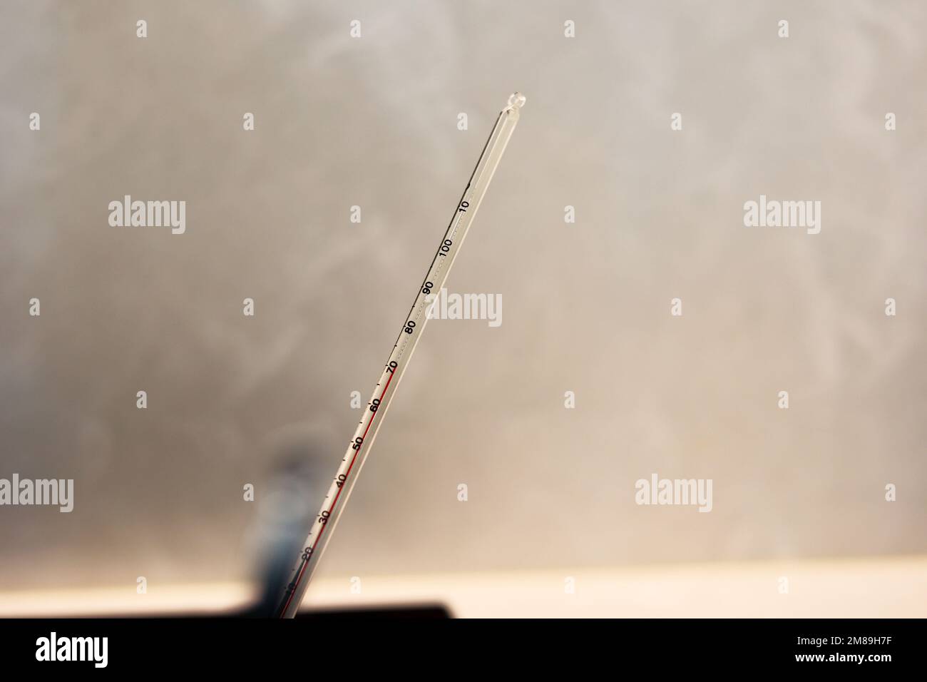 Record a high temperature with a thermometer Stock Photo Alamy