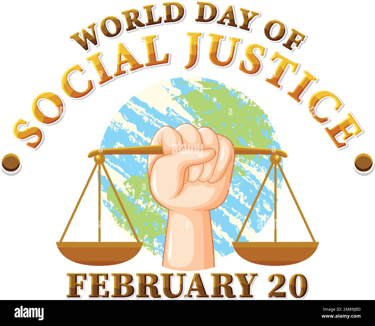 World day of social justice banner illustration Stock Vector Image