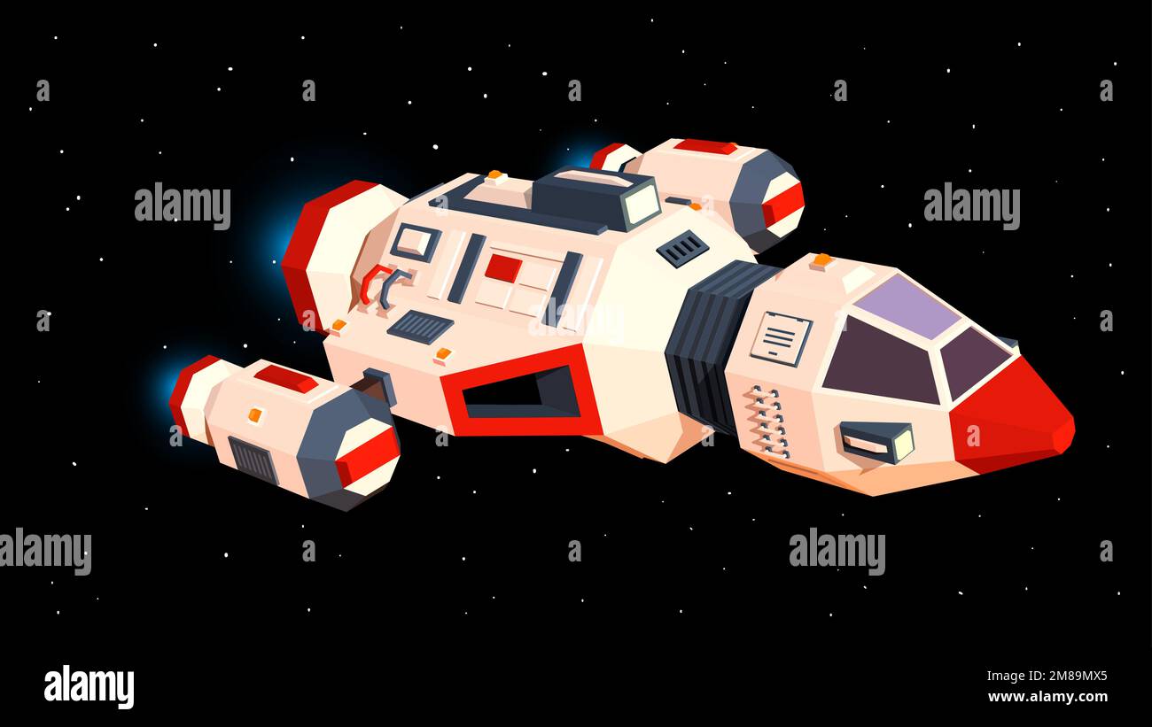 Spaceship flies in space Stock Vector Image & Art - Alamy