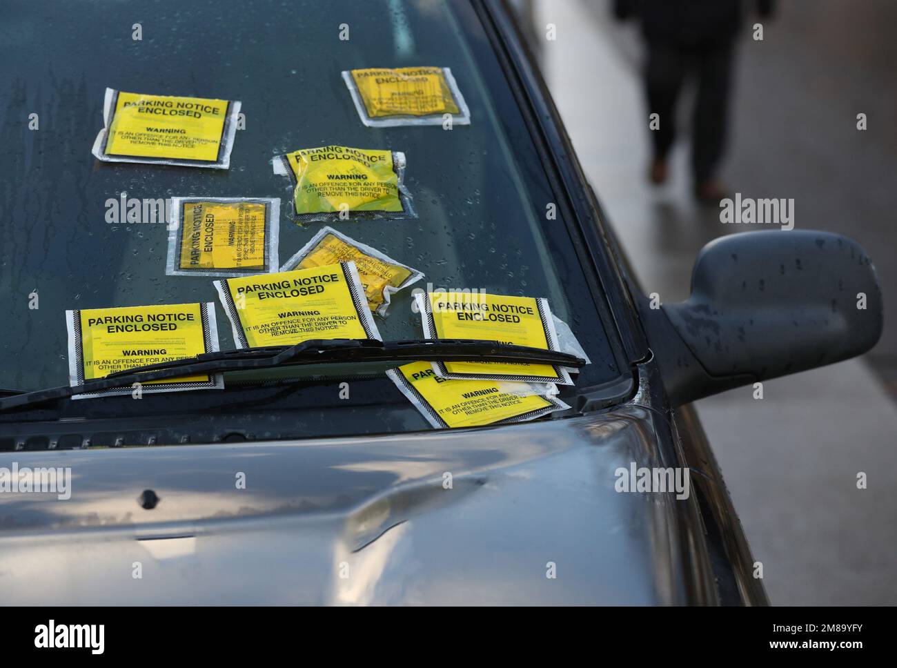 File photo dated 29/12/17 of parking notice fixed penalties attached to the windscreen of a Land Rover Freelander, as UK councils issued an average of nearly 20,000 parking fines each day last year, according to new analysis. Stock Photo