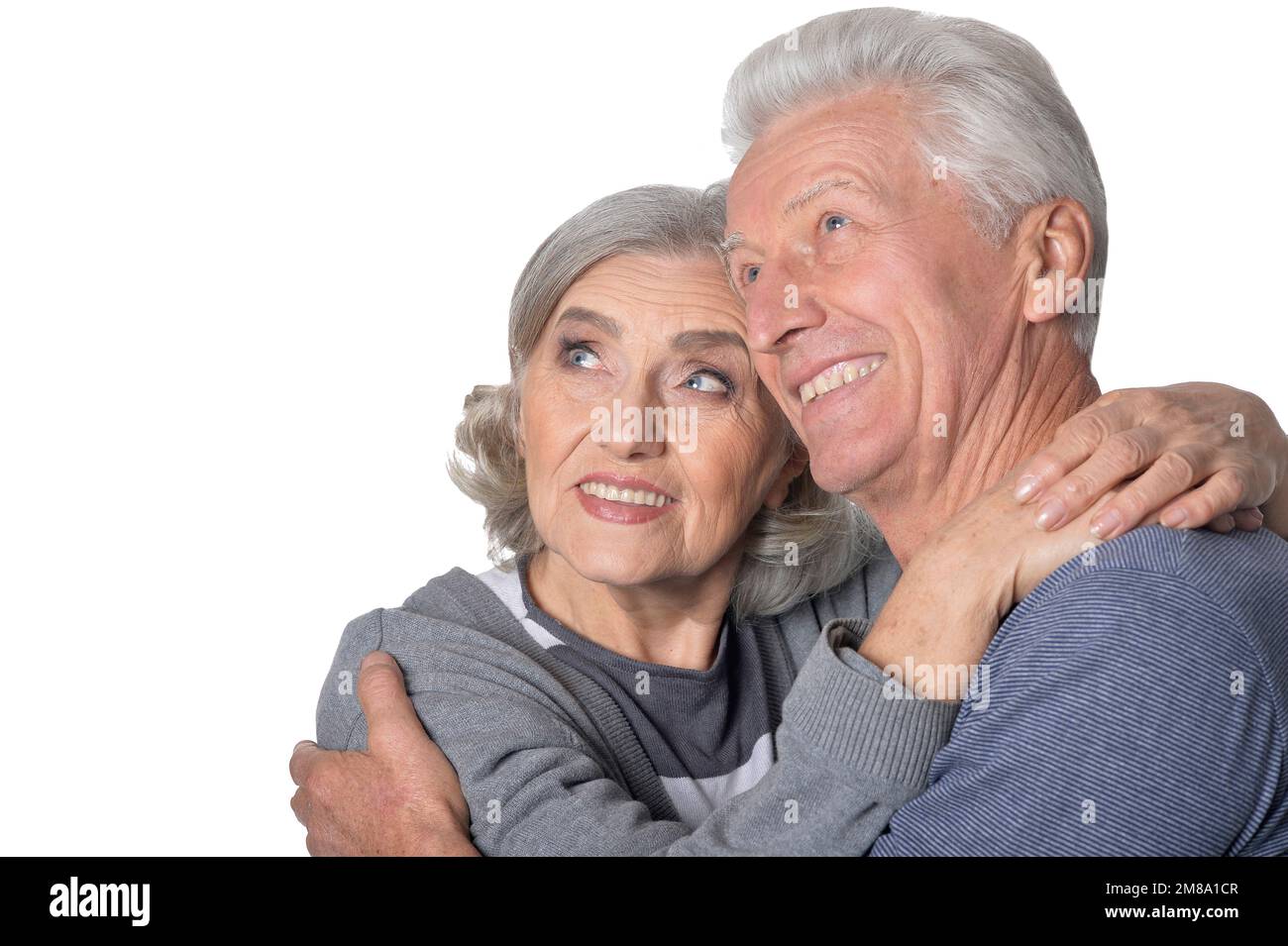 happy senior couple isolated on white background Stock Photo - Alamy