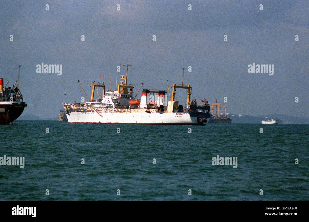 Meridian Ship A port quarter view of a SOVIET PULKOVSKY MERIDIAN-CLASS ship underway ...