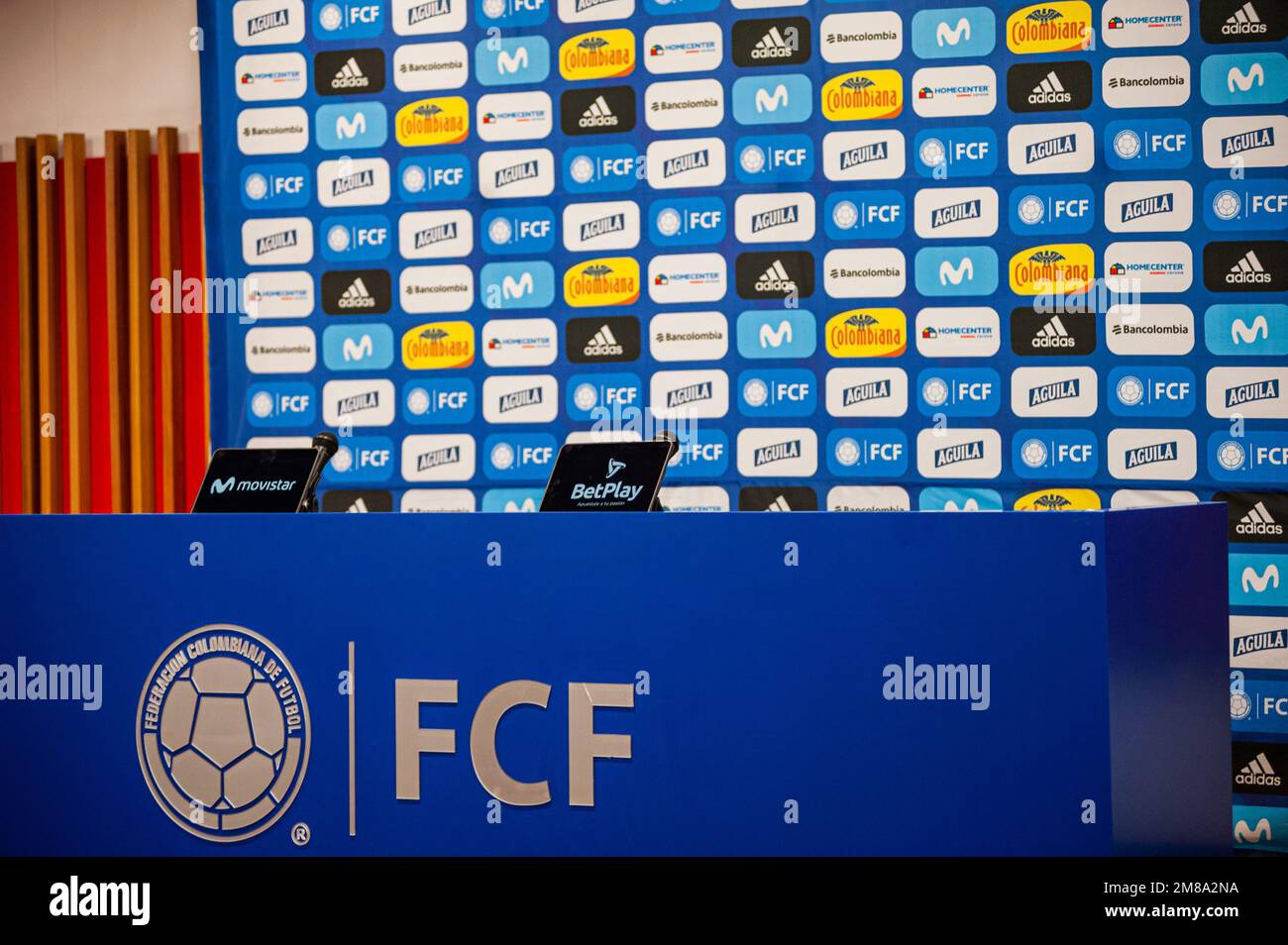 Colombia's federation of football (FCF) press conference room after a