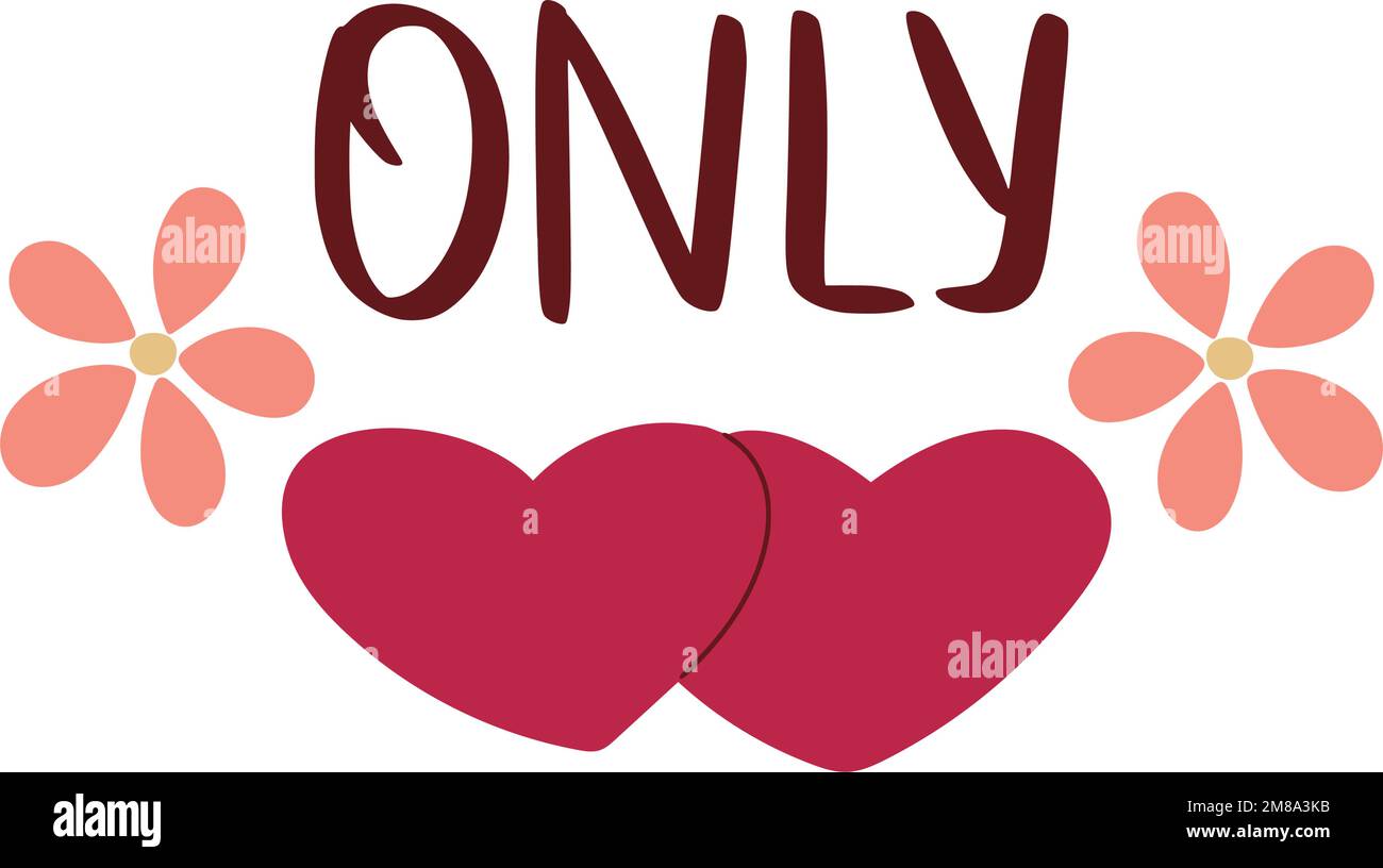 Only love concept. Two hearts Stock Vector