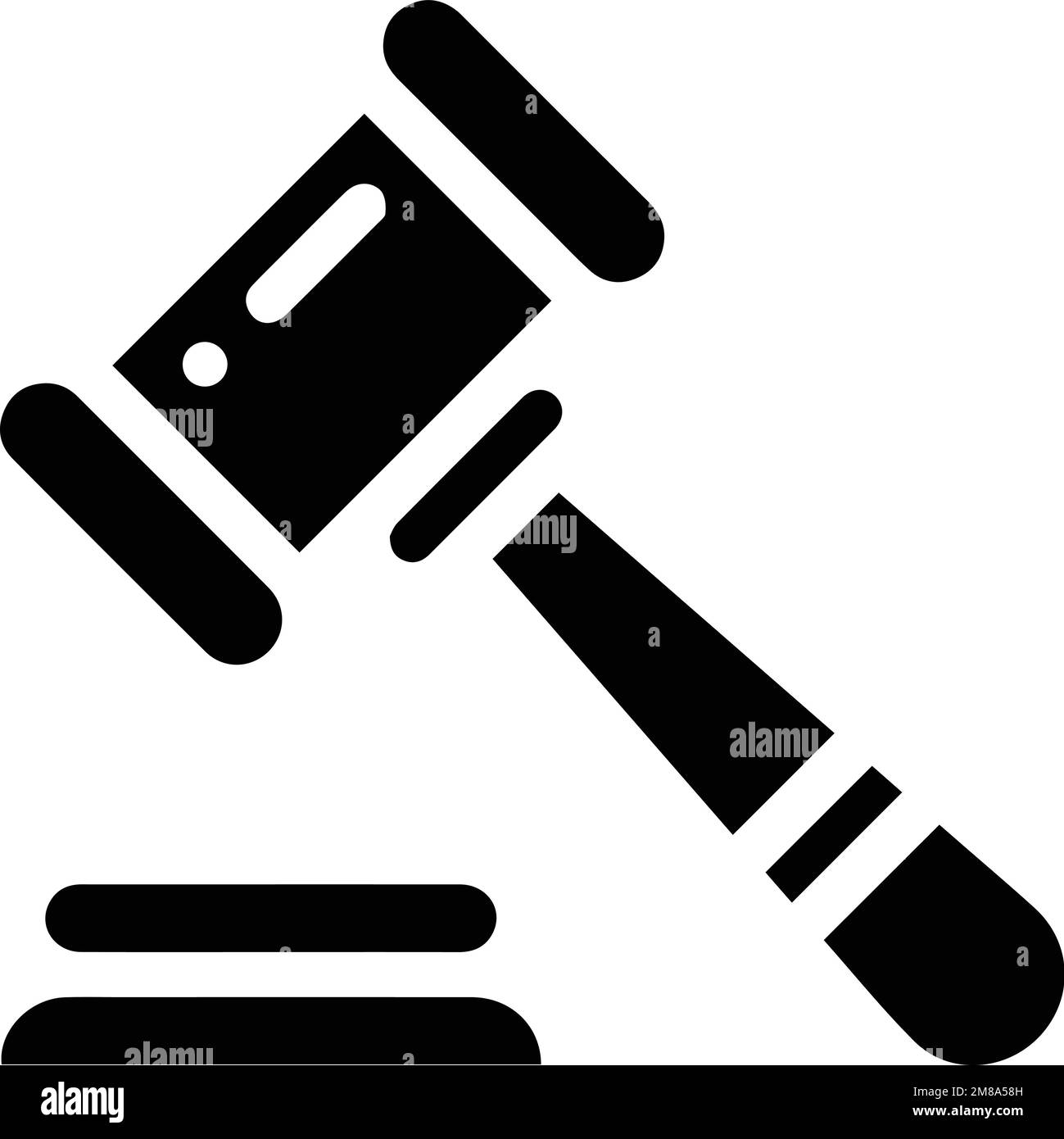 A Vector design of judge gavel icon in black isolated on a white