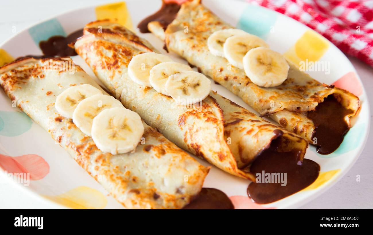Banana chocolate Crepes. The crepes is a recipe of French origin in ...