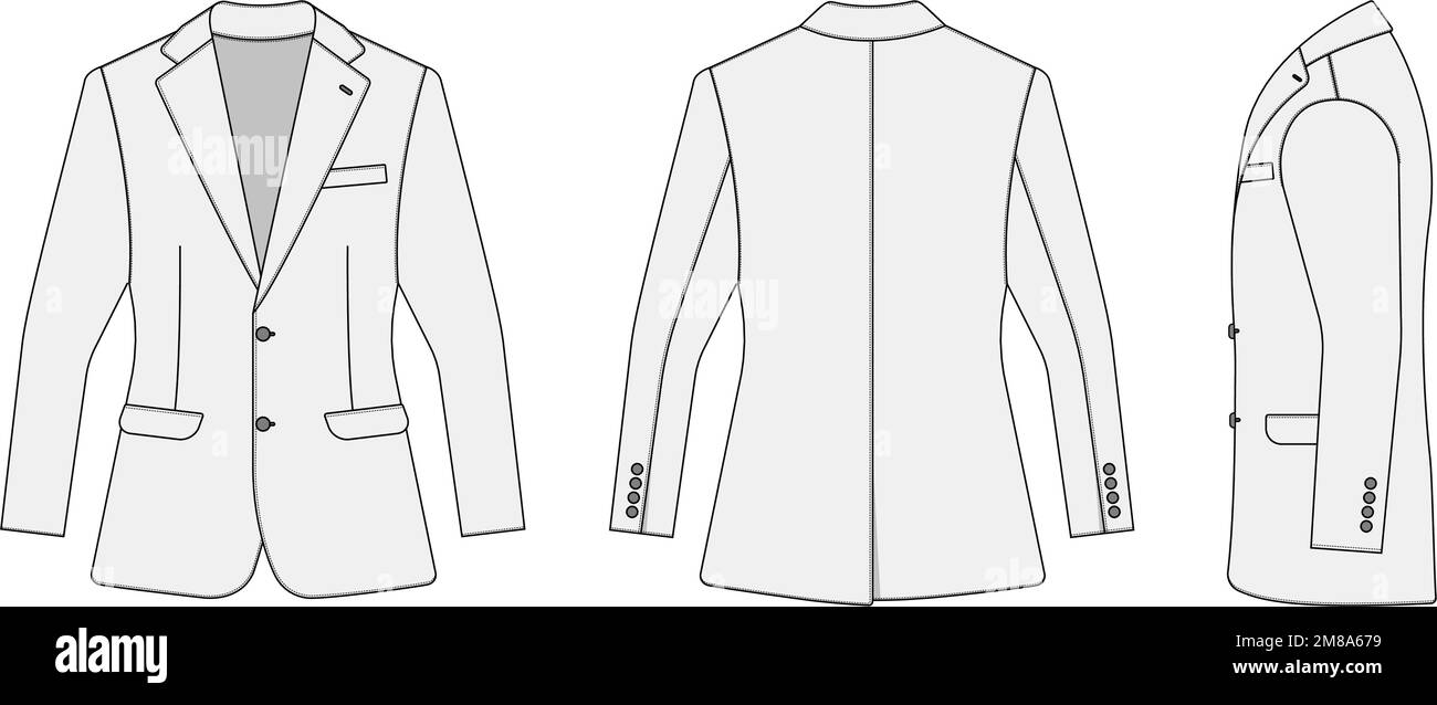 Suit jacket vector template illustration ( with side view) white Stock Vector Image & Art Alamy